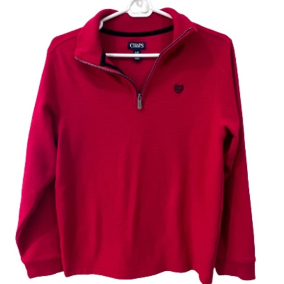 Chaps Like New Quarter Zip Red Pullover Size Youth Lg 14/16 EUC - Picture 3 of 6